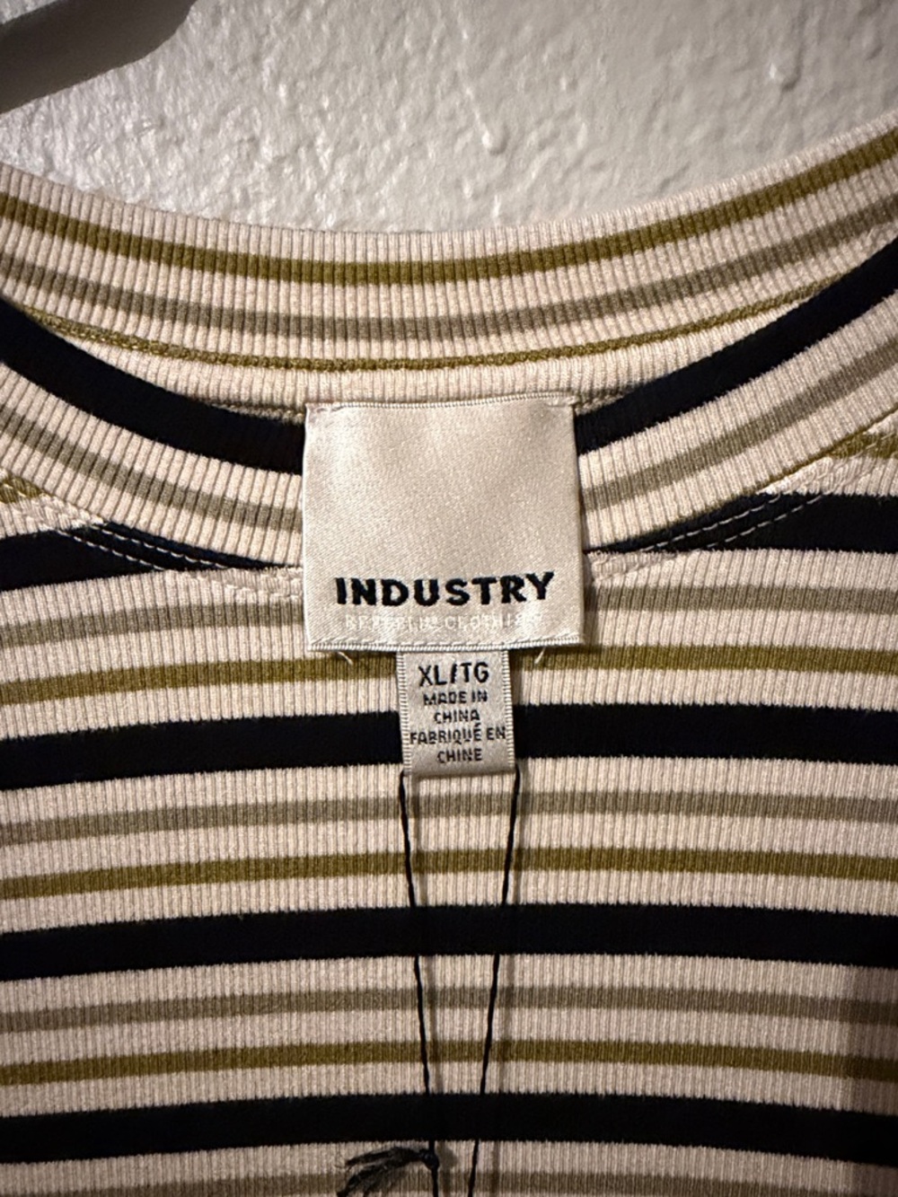 Industry Black, Olive & Cream Striped Long-Sleeve Tee - Picture 3 of 4
